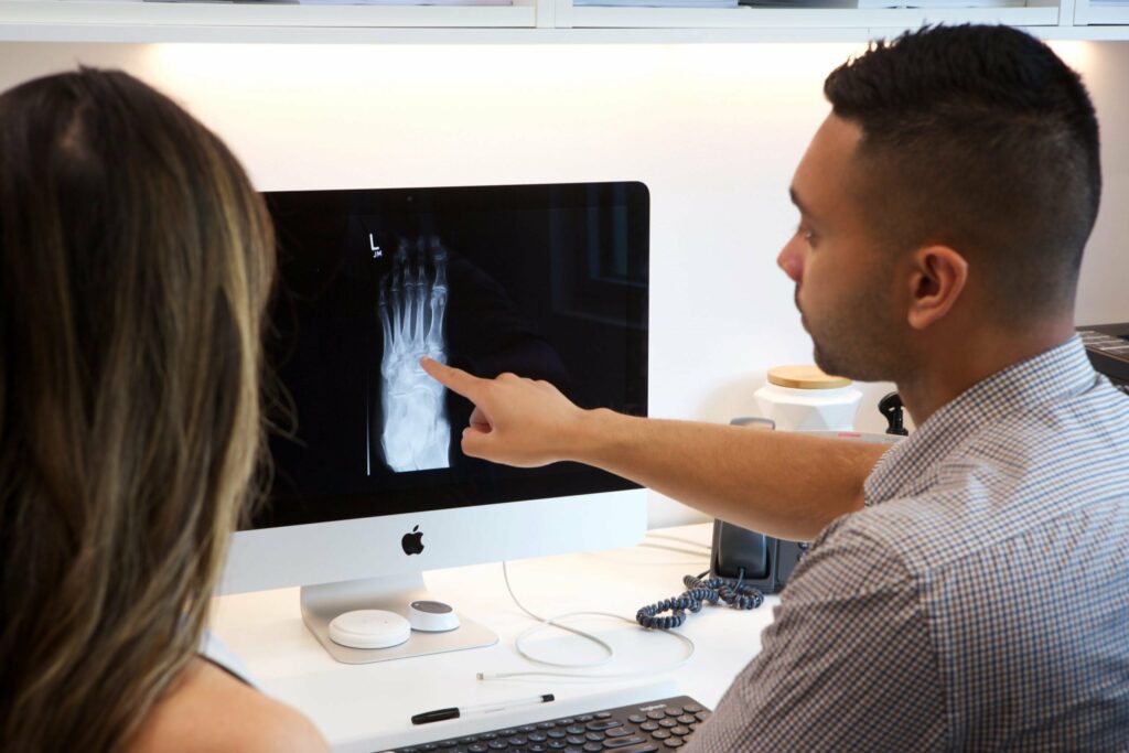 looking at a foot xray